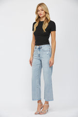 High Rise Ankle Wide Leg
