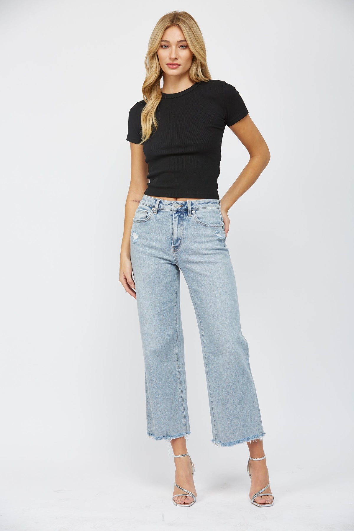 High Rise Ankle Wide Leg