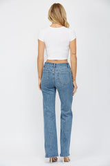 High Rise Wide Leg With Pearl Embellishment