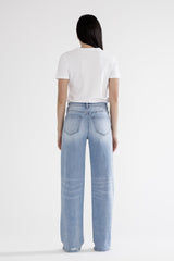 High Rise Wide With Knee Distressed