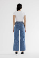 High Rise Wide Leg W Hem Detail