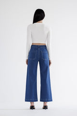 High Rise Patch Pocket Wide Jean