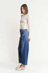 Super High Distressed Ankle Barrel-leg