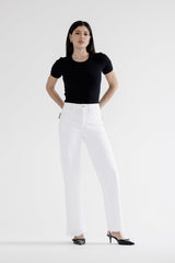 High Rise Wide Leg W Raw Hem