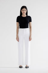 High Rise Wide Leg W Raw Hem
