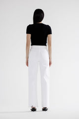 High Rise Wide Leg W Raw Hem