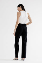 High Rise Slim Wide With Raw Hem