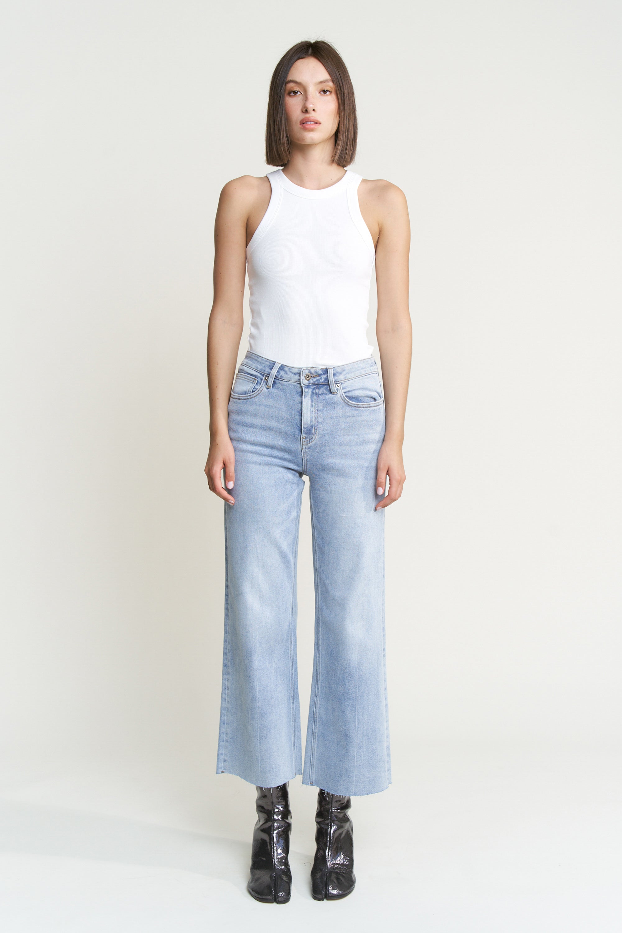 Mica Denim High Rise Wide Leg with Raw Hem Secondary image
