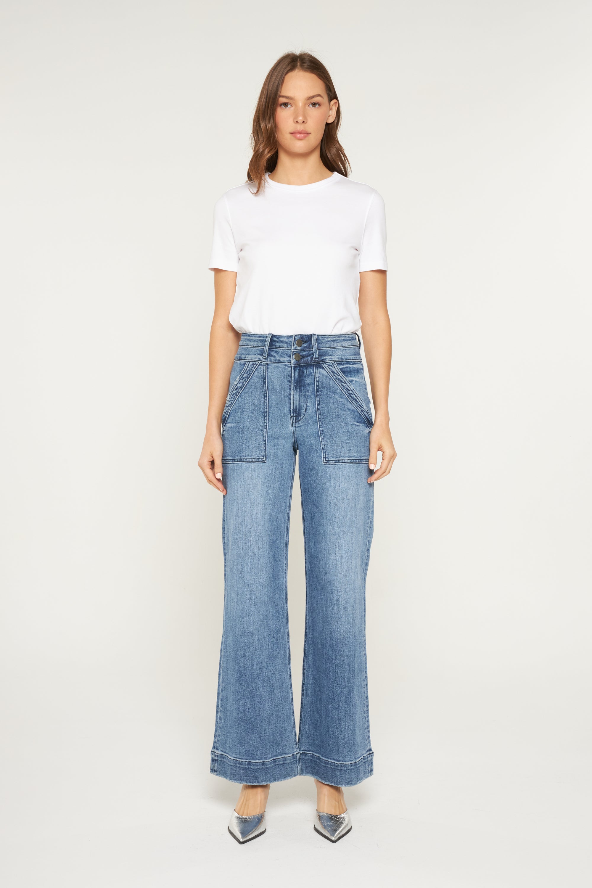 Mica Denim Super High Rise Wide Leg with Waist Details Secondary image