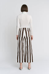 Super High Stripe Cropped Wide Leg