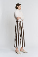 Super High Stripe Cropped Wide Leg