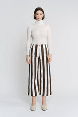 Super High Stripe Cropped Wide Leg
