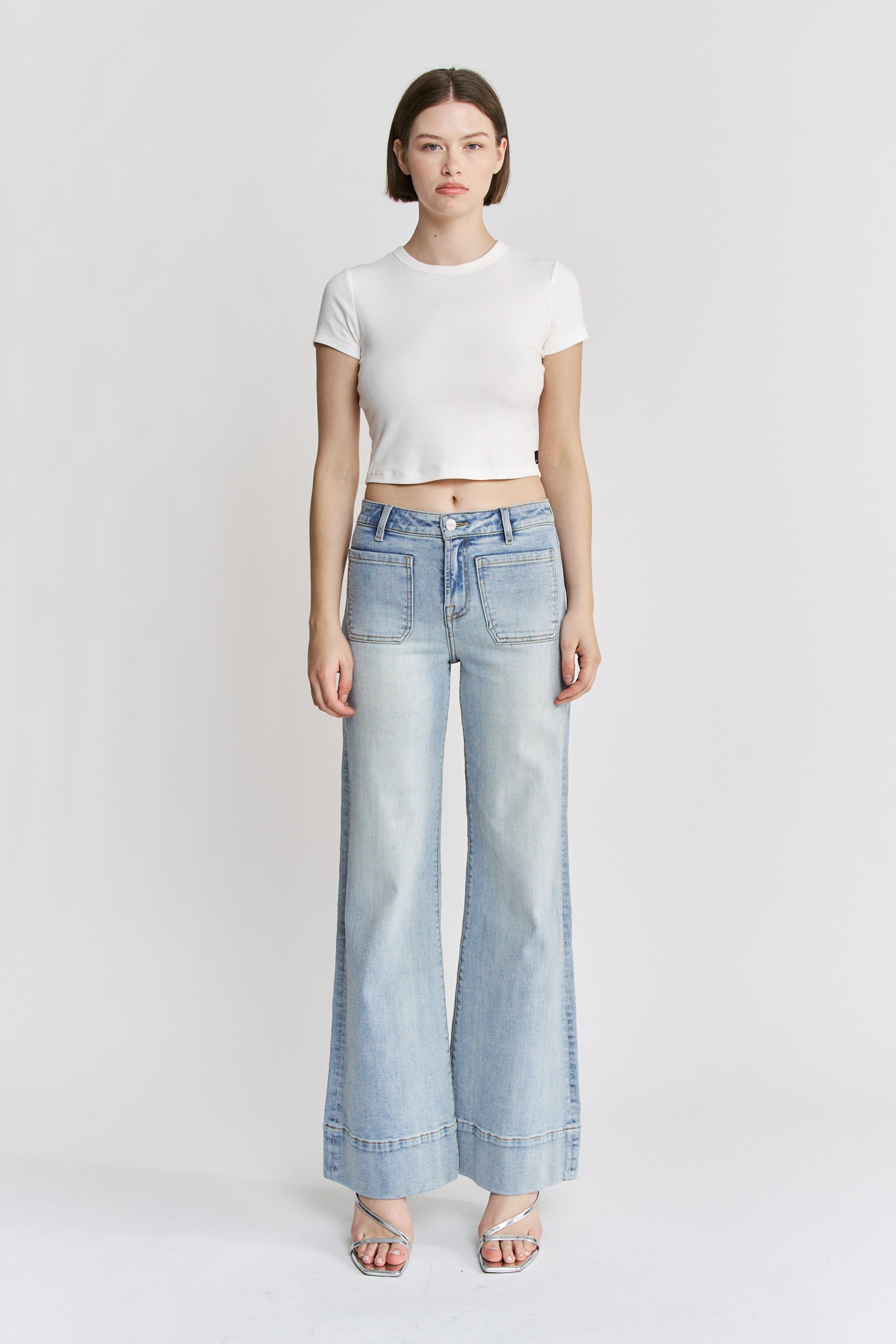 Mica Denim High Rise Wide Leg with Patch Pocket Secondary image