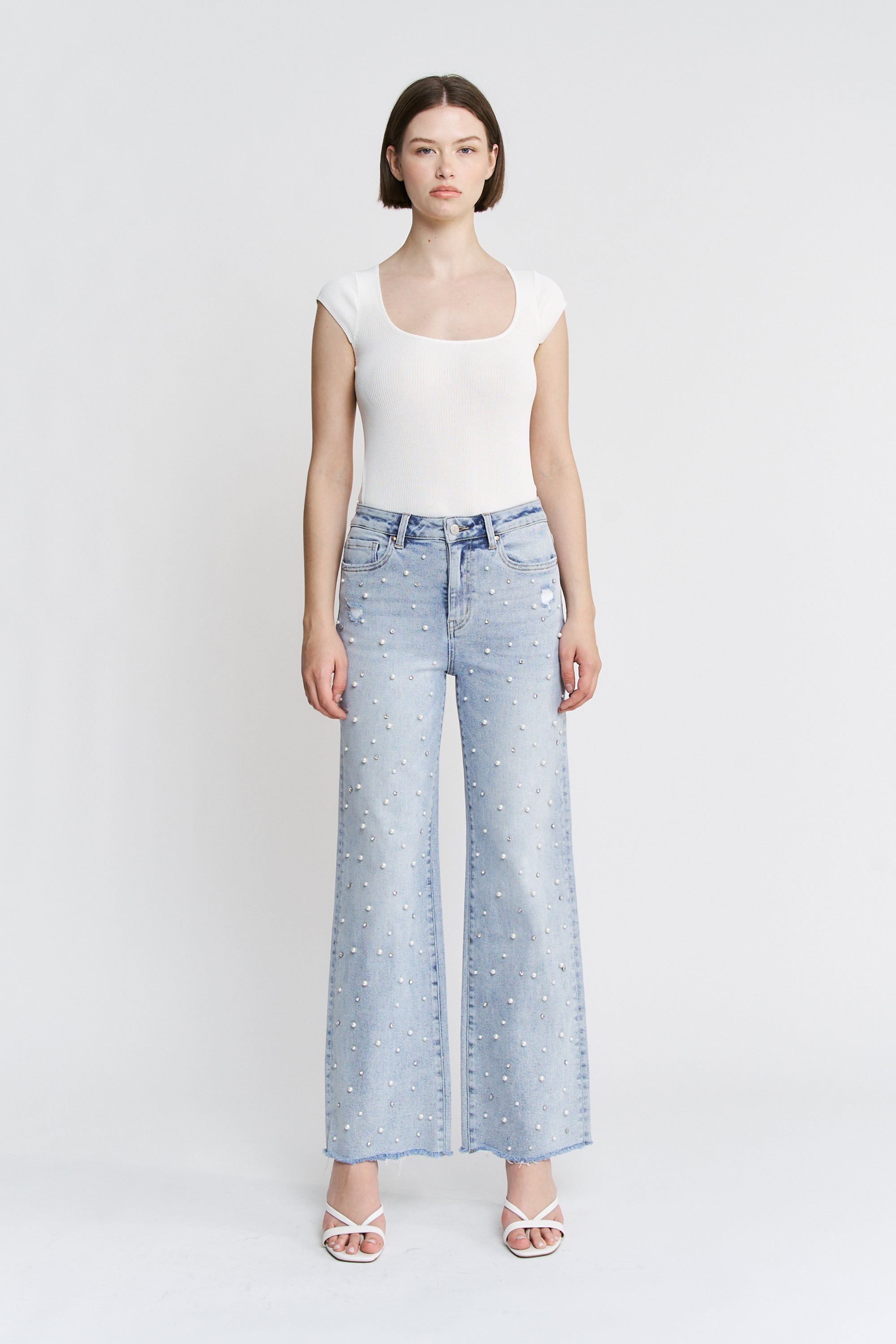 Mica Denim High Rise Wide Leg Embellishment Secondary image