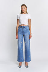 High Rise Wide Leg Embellishment