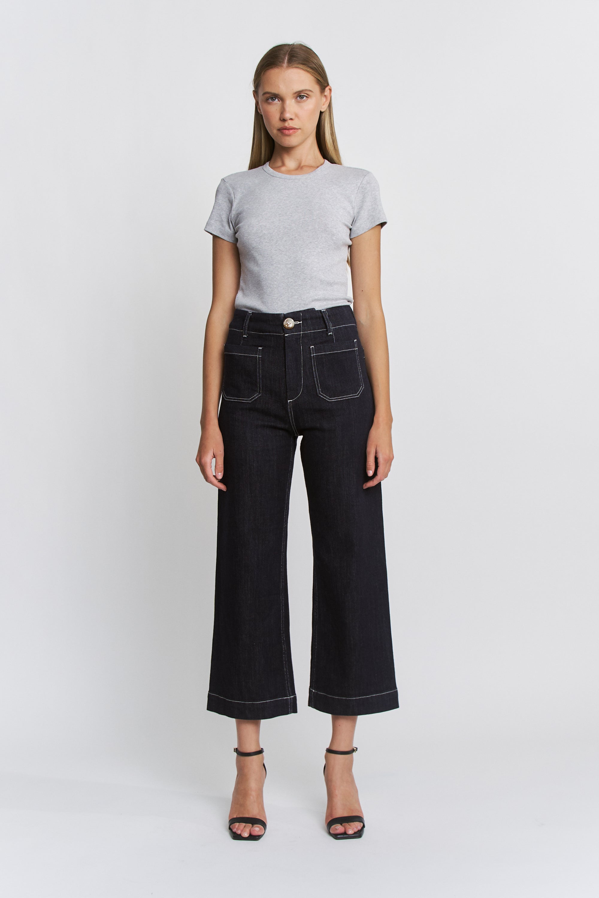 Mica Denim Super High Rise Wide Leg Cropped Secondary image