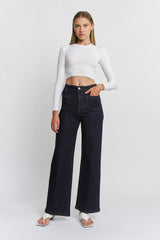 High Rise Wide Leg Comfort Fit