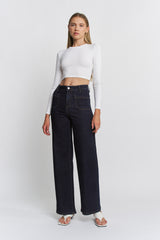 High Rise Wide Leg Comfort Fit