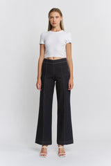 High Rise Wide Leg Split Seams