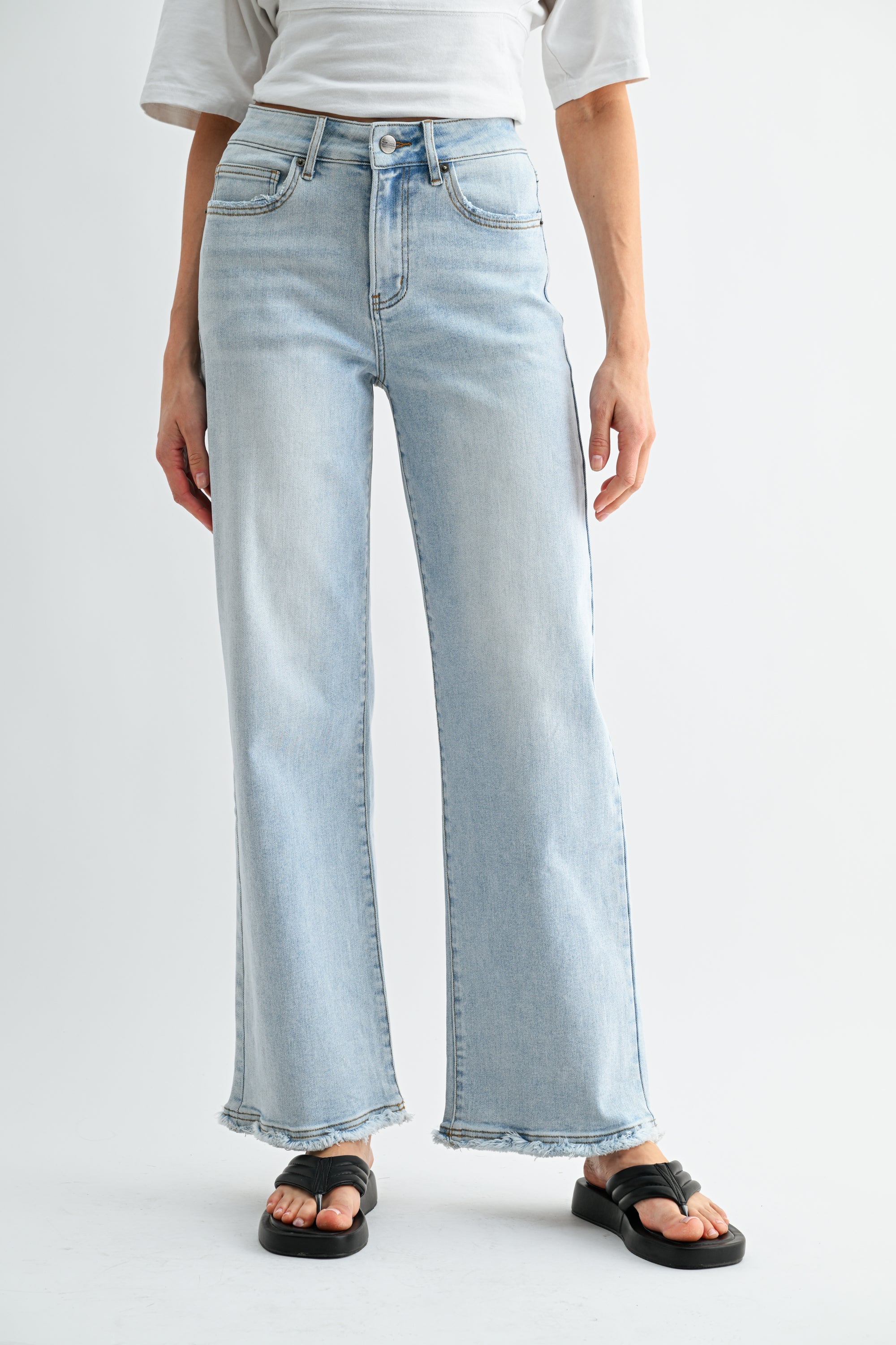Mica Denim High Rise Wide Leg Raw Hem Secondary image