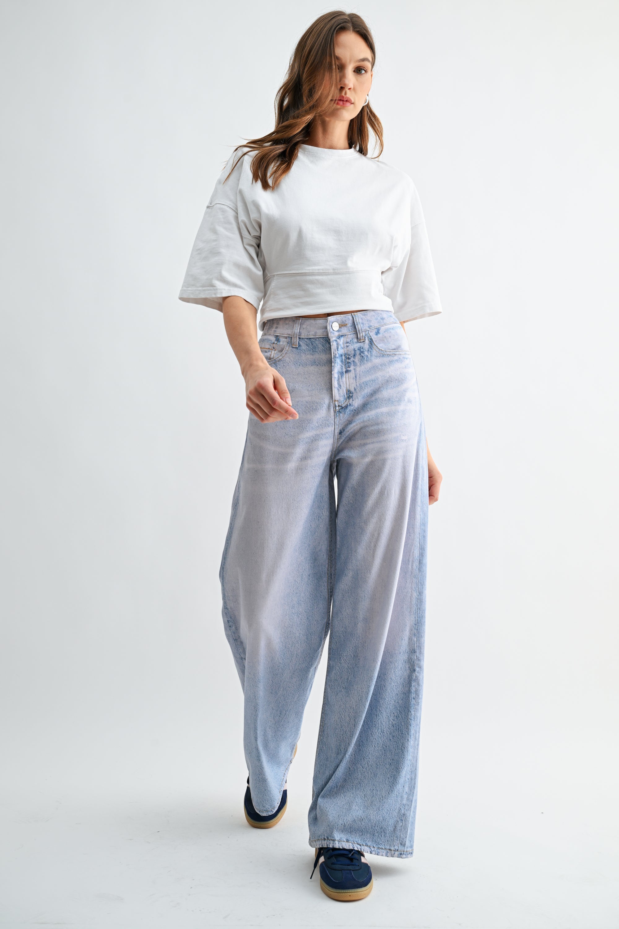 Mica Denim High Rise Wide Leg Printed Jeans Secondary image