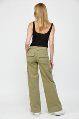 Mid Rise Utility Wide Leg