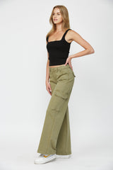 Mid Rise Utility Wide Leg