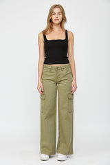 Mid Rise Utility Wide Leg