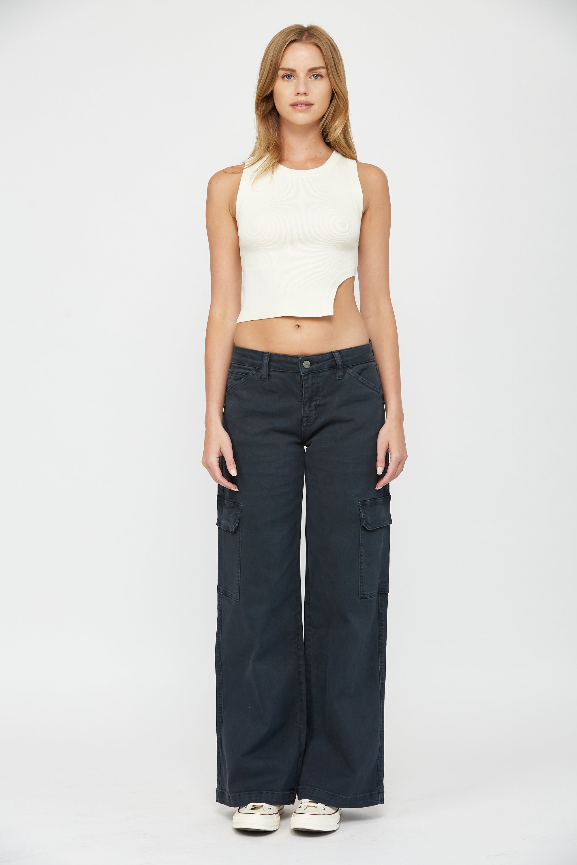 Mid Rise Utility Wide Leg