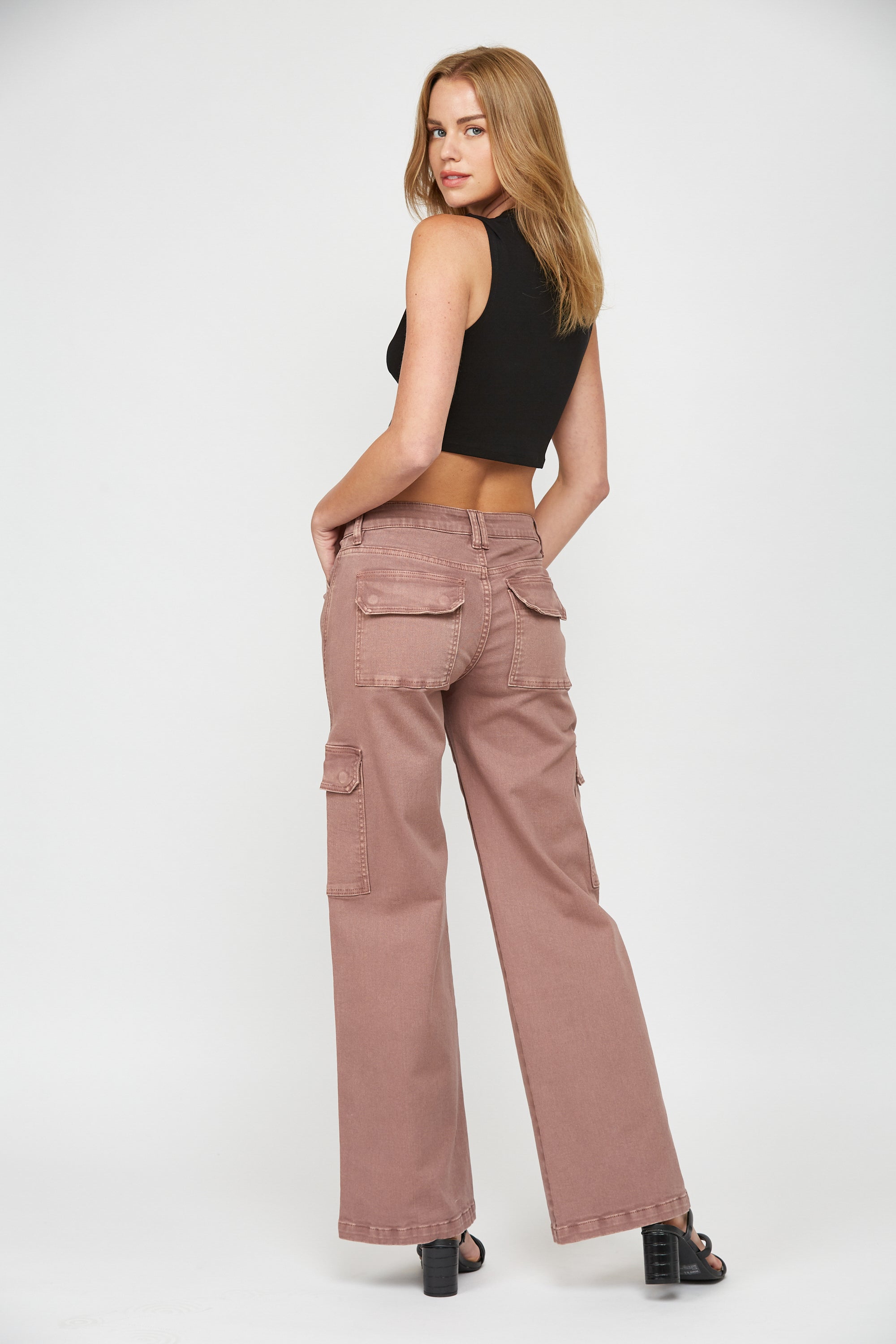 Mid Rise Utility Wide Leg