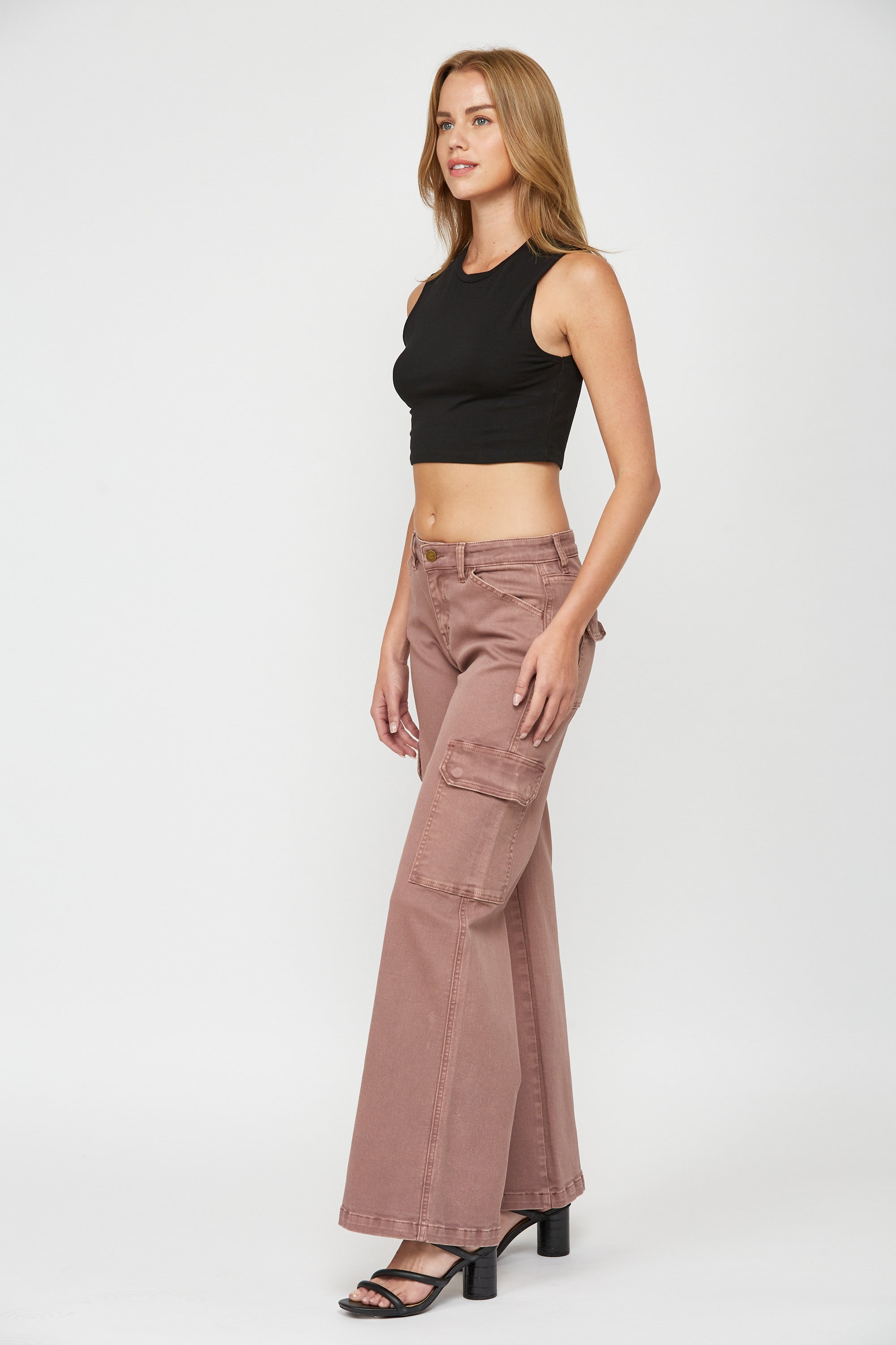 Mid Rise Utility Wide Leg