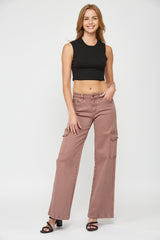 Mid Rise Utility Wide Leg