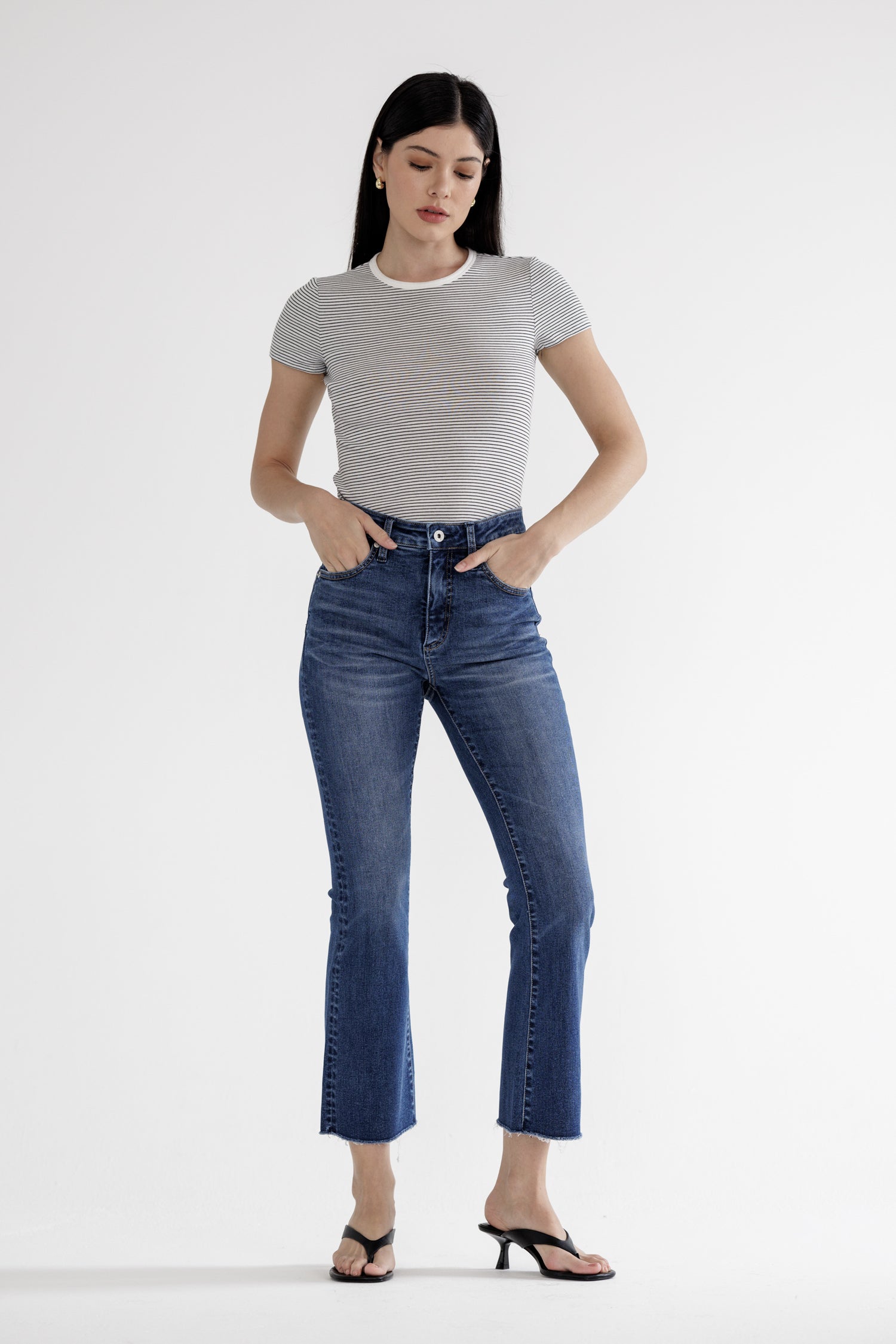 Mica Denim High Rise Cropped Bootcut Jeans - Tummy Tuck Secondary image