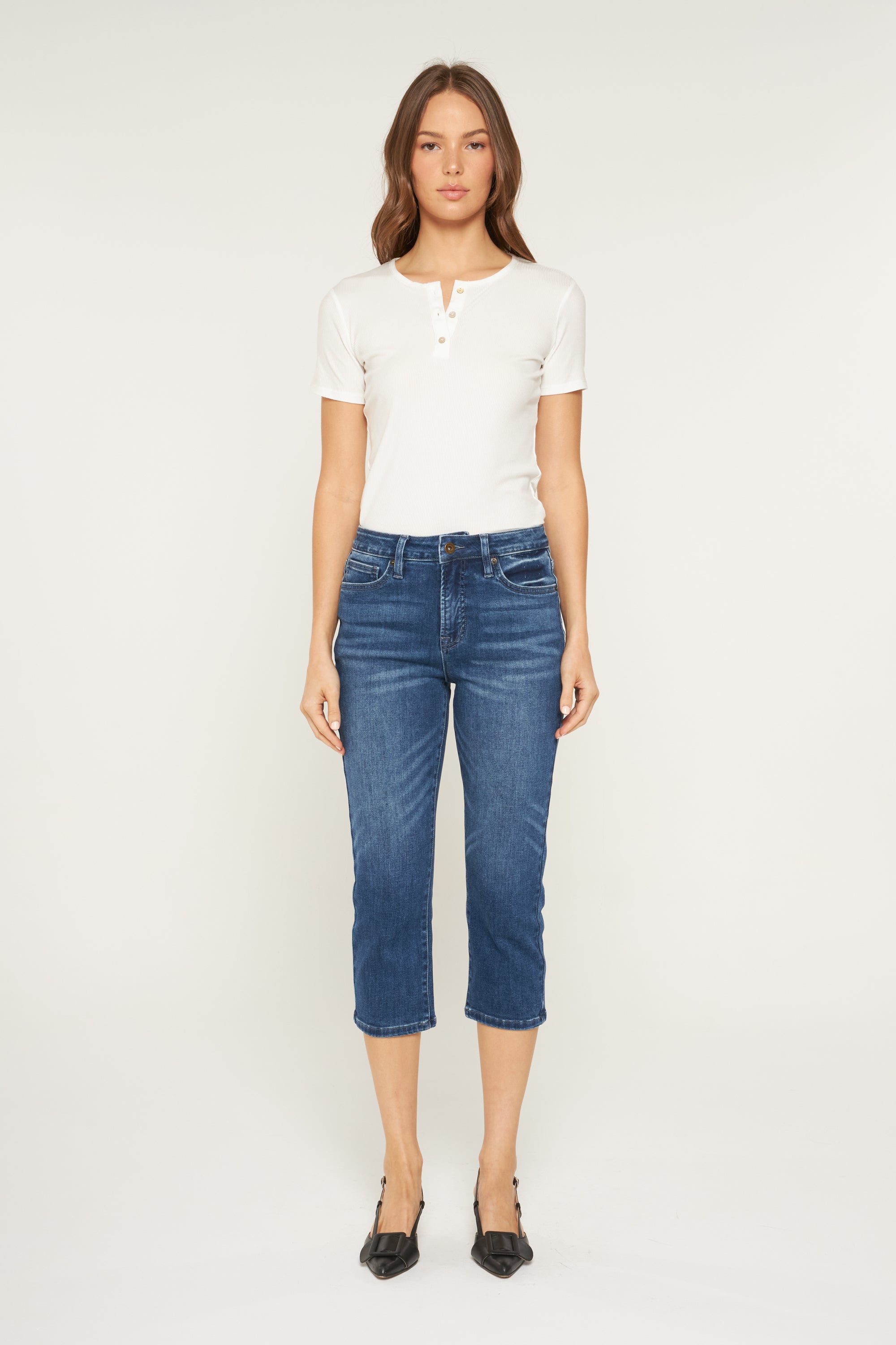 Mica Denim High Rise Skinny Capri - Tummy Tuck Secondary image
