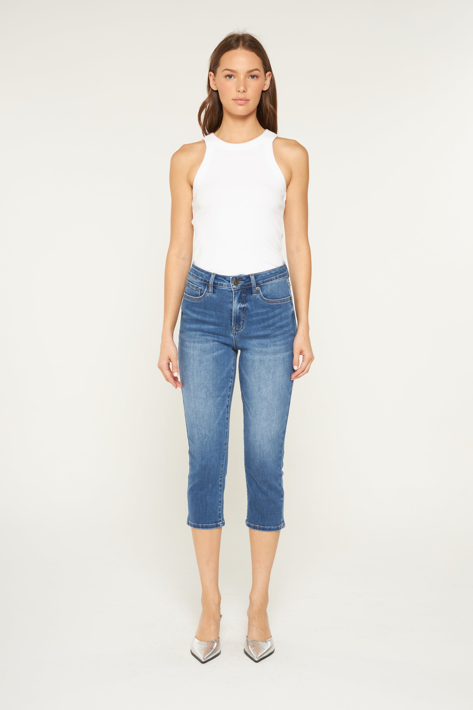 Mica Denim High Rise Easy Skinny Capri - Tummy Tuck Secondary image