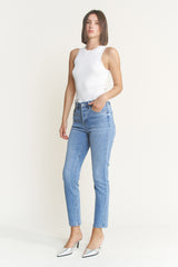 HIGH RISE EASY SKINNY BUTTON UP  - TUMMY TUCK