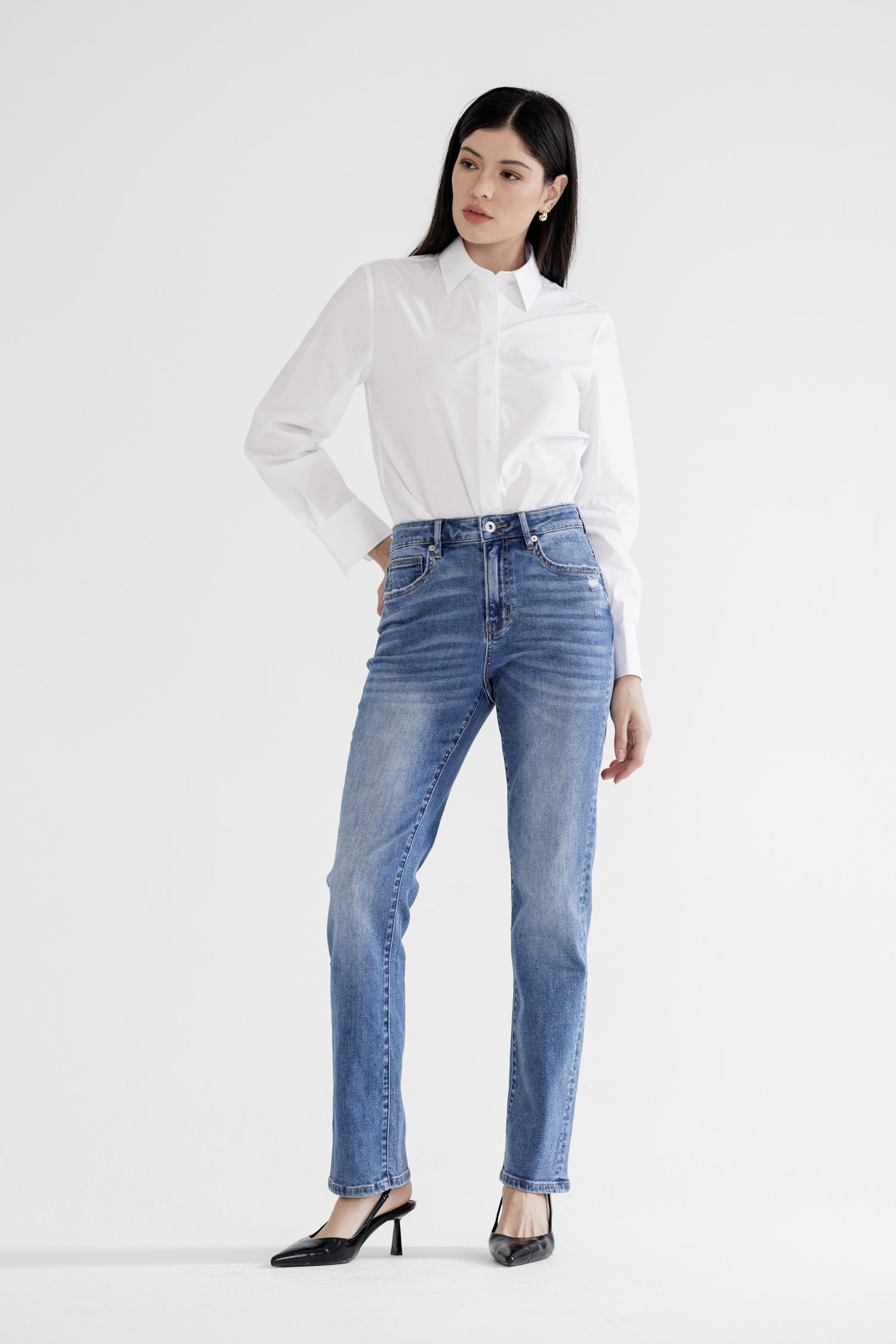 Mica Denim High Rise Slim Straight Leg - Tummy Tuck Secondary image