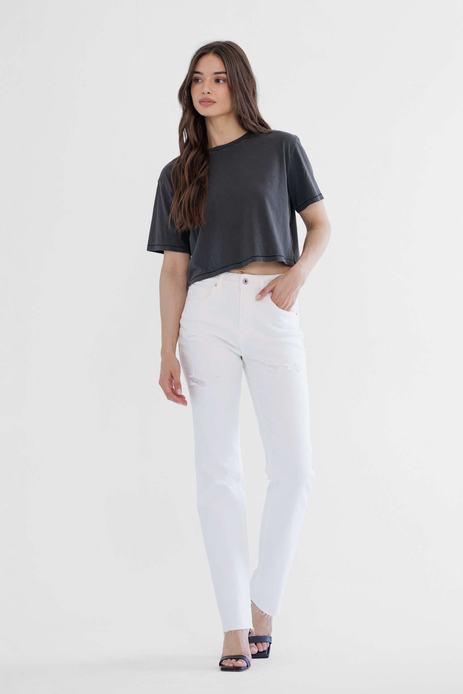 Mica Denim High Rise Slim Straight Leg - Tummy Tuck Secondary image