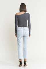 High Rise Crop Straight Jeans - Tummy Tuck