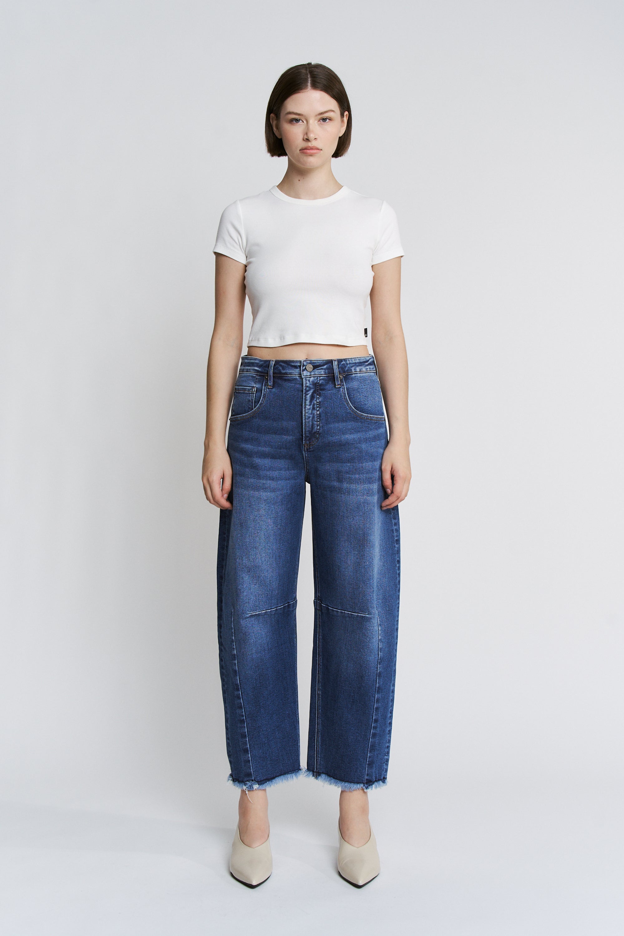 Mica Denim Super High Rise Crop Barrel-leg - Tummy Tuck Adjustable Waist Secondary image