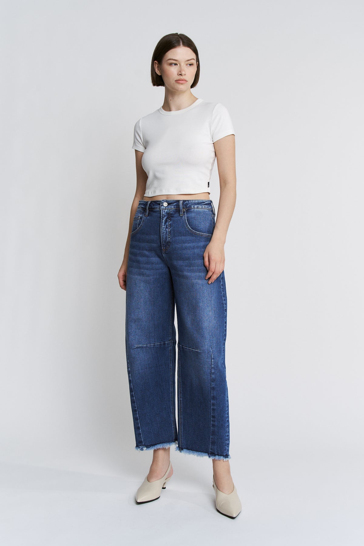 Super High Crop Barrel-leg - Tummy Tuck Adjustable Waist