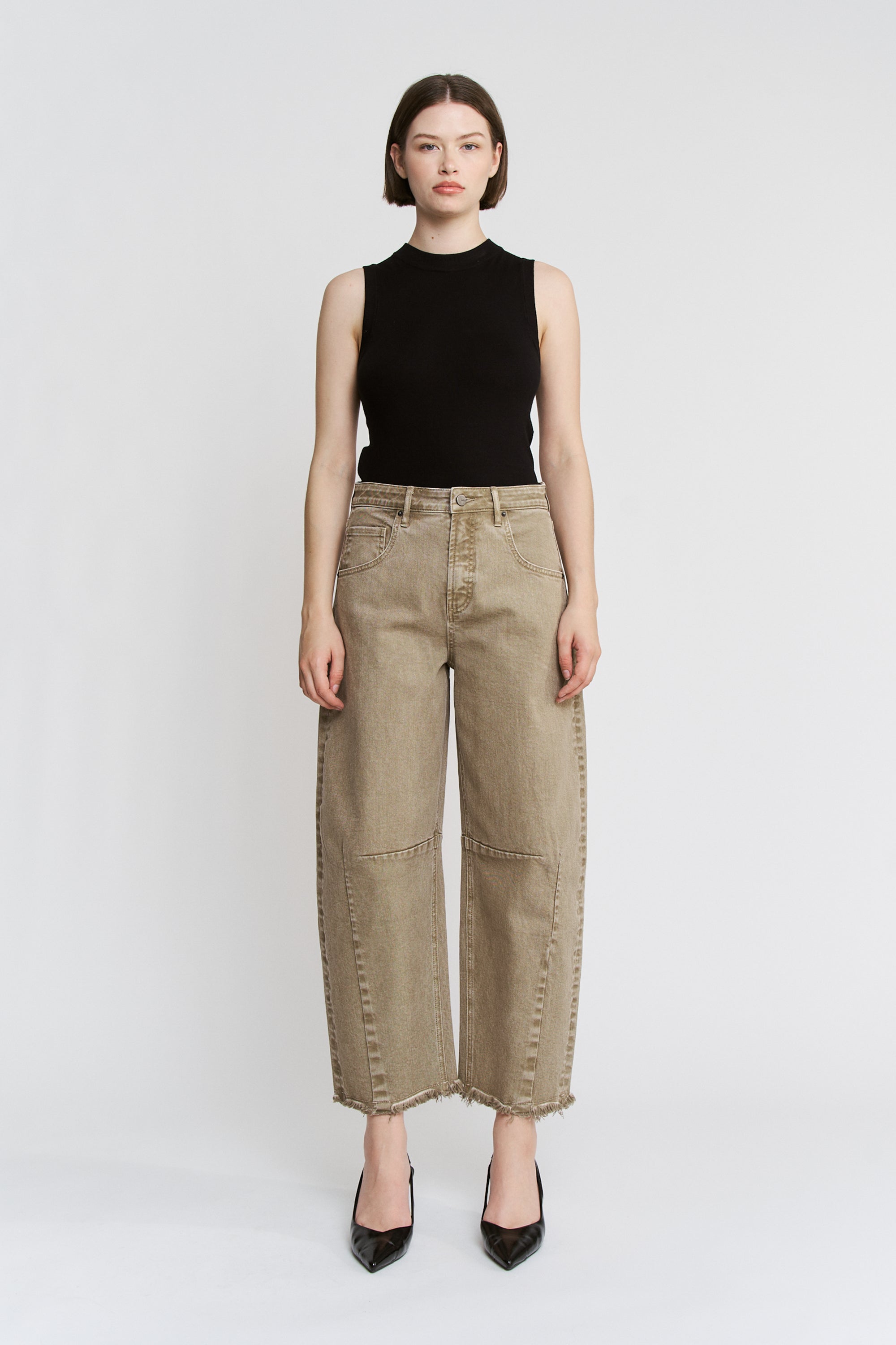 Mica Denim Super High Rise Crop Barrel-leg - Tummy Tuck Adjustable Waist Secondary image
