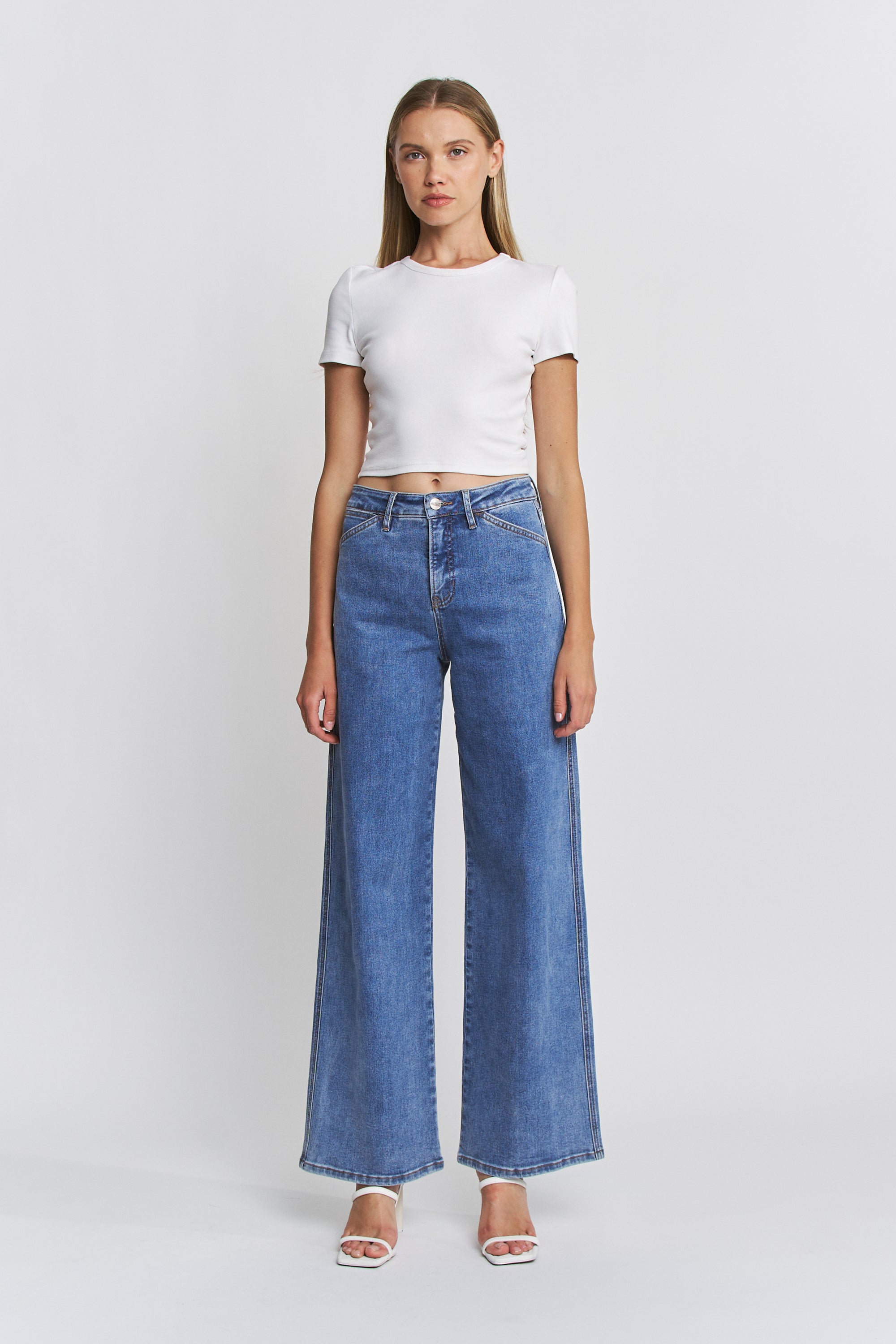 Mica Denim High Rise Wide Leg Tummy Tuck Secondary image