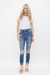 High Rise Crop Skinny With Step Hem